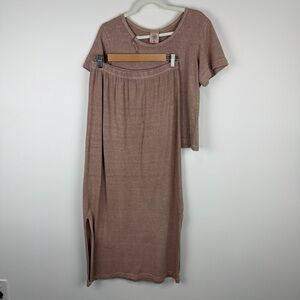 Earth Creations Naturally Dyed Organic Skirt & Tee Set Brown S